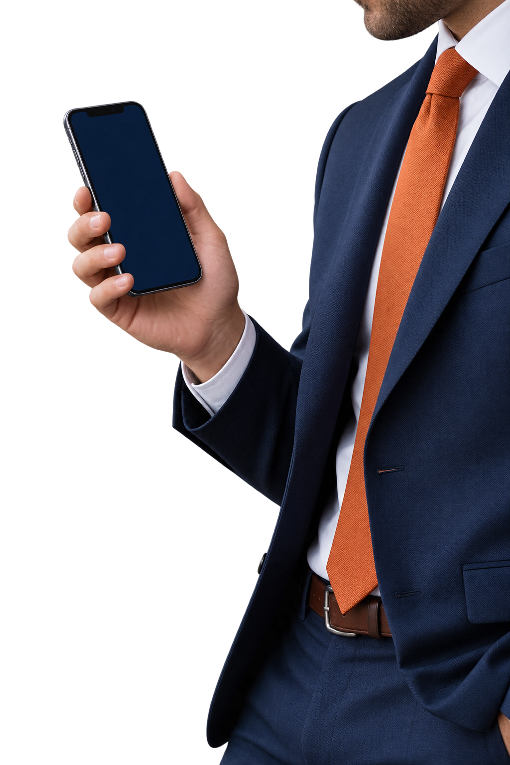 Professionnel consultant un message sur son téléphone